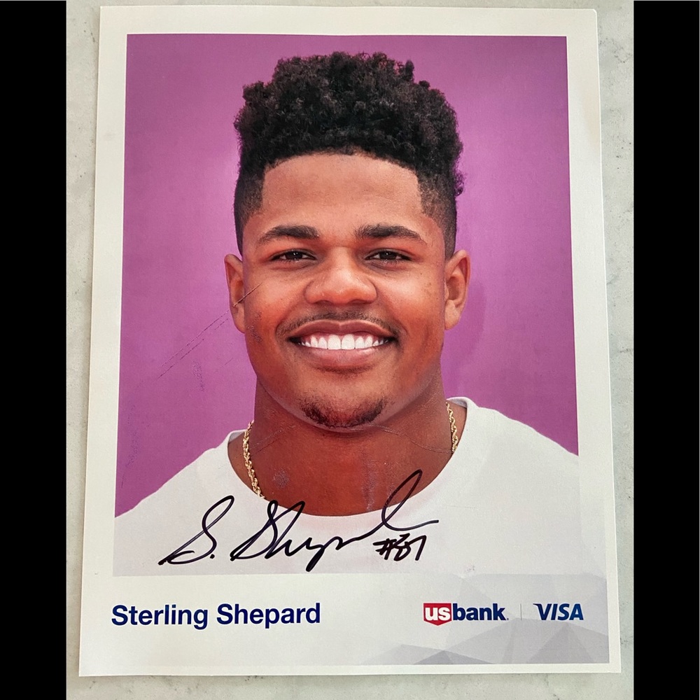 Sterling Shepard New York Giants Signed 8.5” x 11” From Super Bowl LII Minnesota